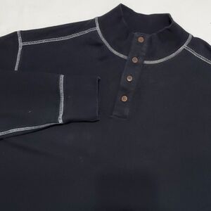 Horn Legend Golf Henley Pullover Black Knit Mens Large